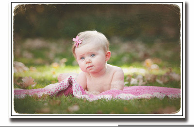 

Posterhouzz Baby with pink bow Fine Art Print(12 inch X 18 inch, Rolled)