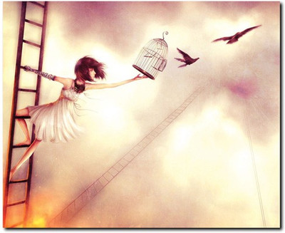 75% OFF on Stybuzz Freedom Painting Art Frameless Canvas Art(22 inch X 18 inch)