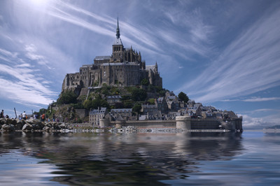 

Oshi - Beautiful Mont Saint-Michel Paper Print(12 inch X 18 inch, Stretched)