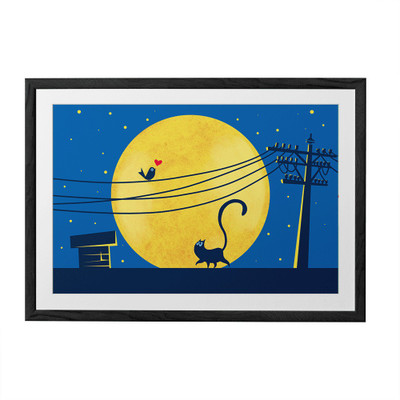

Rooftop Cat Fine Art Print(20 inch X 30 inch, Framed)
