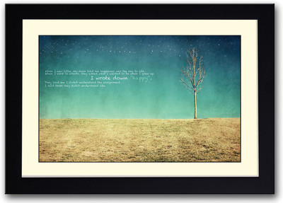 

Happiness Quote Fine Art Print(14 inch X 20 inch, Framed)