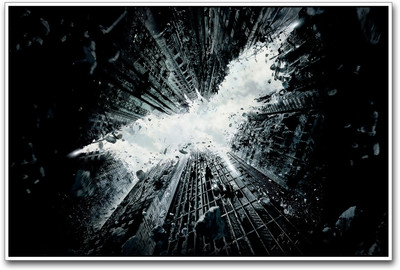 Batman Falling Buildings Paper Print(12 inch X 18 inch)