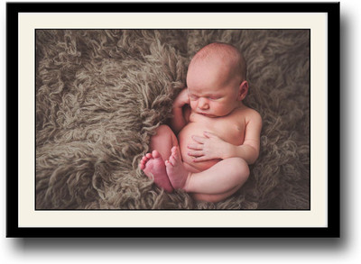 

Baby on grey fur carpet Fine Art Print(10 inch X 14 inch, Framed)