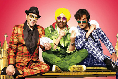

yamla pagla deewana Bollywood poster Paper Print(12 inch X 18 inch, Rolled)
