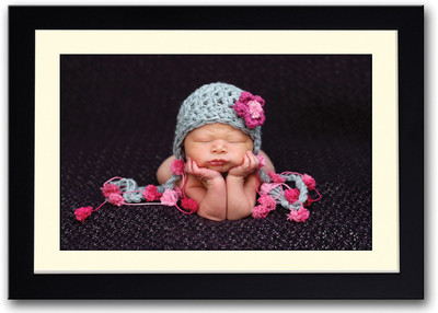 

Adorable Baby With Eyes Closed Fine Art Print(14 inch X 20 inch, Framed)