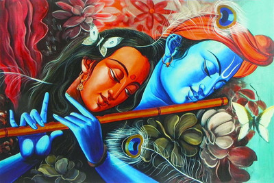 

Divine Krishna Blessings Paper Print(12 inch X 18 inch, Rolled)