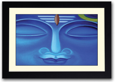 

God Shiv Blue Face Fine Art Print(14 inch X 20 inch, Framed)