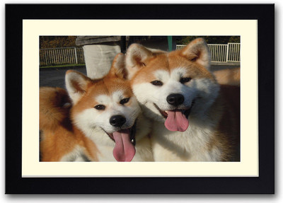Two Dogs Fine Art Print(14 inch X 20 inch, Framed)