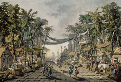 7% OFF on Market Scene In An Imaginary Oriental Port By Jean Baptiste Pillement French Fine Art Print(15.583333333333334 inch X 23 inch)