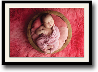 

Wrapped in pink baby looking cute Fine Art Print(10 inch X 14 inch, Framed)