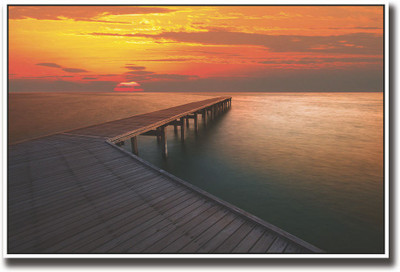 

Posterhouzz Beautiful dock in sunset Fine Art Print(12 inch X 18 inch, Rolled)