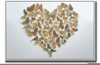 

Posterhouzz Paper butterflies heart Fine Art Print(12 inch X 18 inch, Rolled)