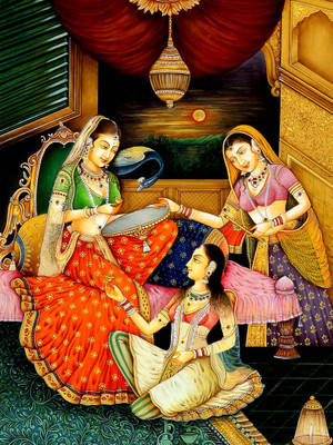 

Oshi - Three Ladies Fine Art (2) Paper Print(16 inch X 12 inch, Streched)