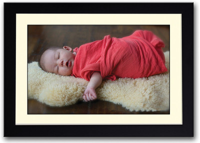 

Cute Baby Wrapped In Red Fine Art Print(14 inch X 20 inch, Framed)