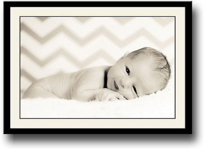 

Cute baby smiling b&w Fine Art Print(10 inch X 14 inch, Framed)