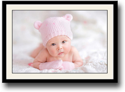 

Cute Baby with Pink Hat Fine Art Print(10 inch X 14 inch, Framed)