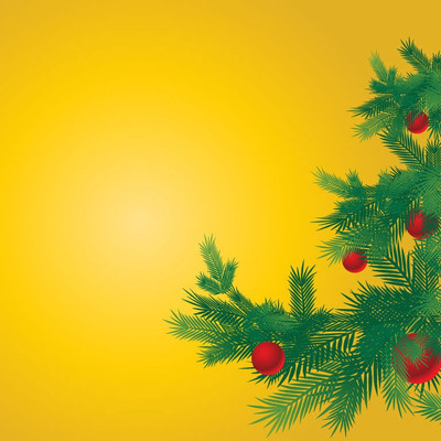 

Green Christmas Tree With Yellow Background - Medium Size Ready To Frame Rolled Digital Art Print On Photographic Paper(18 inch X 18 inch, Rolled)