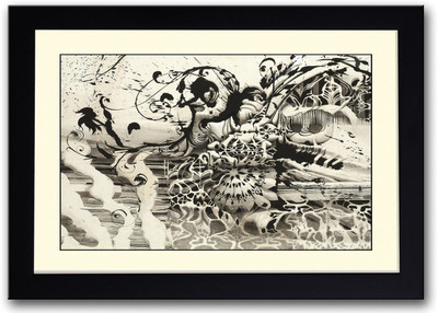 

Black and White Abstract Fine Art Print(14 inch X 20 inch, Framed)