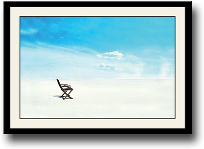 

Beach Chair on White Sand Fine Art Print(10 inch X 14 inch, Framed)