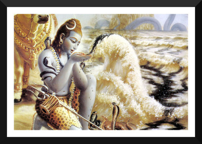 

Tallenge - Lord Shiva Drinking Halahala Poison From Samudra Manthan - Medium Size Ready-to-hang Framed Art Print On - Medium Size Framed Art Print On Photographic Paper(12 inch X 18 inch, Framed)