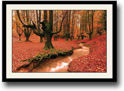 

Beautiful Red Forest Scenery Fine Art Print(10 inch X 14 inch, Framed)
