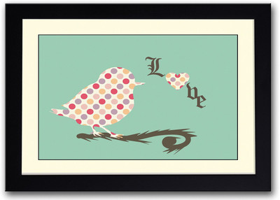

Love Bird Polka Dot Fine Art Print(14 inch X 20 inch, Framed)