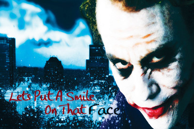 JOKER SMILE QUOTE 12X18 INCHES Fine Art Print(12 inch X 18 inch)