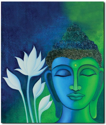 69 Off On Stybuzz Buddha Face Painting Blue Frameless Canvas Art