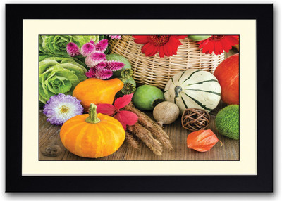 Vegetables Design Fine Art Print(14 inch X 20 inch, Framed)