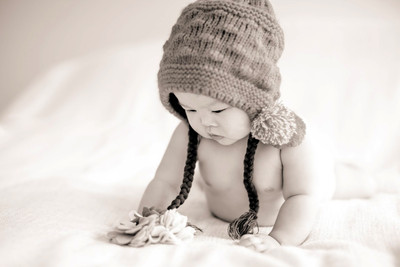 

Child's Love - Cute Baby (Sepia) Paper Print(12 inch X 18 inch, Streched)