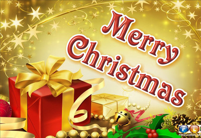 

Merry Christmas Poster (Non Tearable Synthetic Material) Fine Art Print(13 inch X 19 inch)