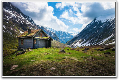 

Beautiful House in the Valley Paper Print(12 inch X 18 inch)