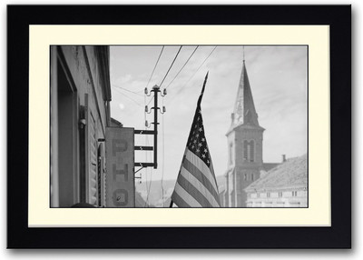 

B&W Usa Flag Photography Fine Art Print(14 inch X 20 inch, Framed)