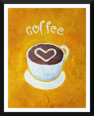 

Tallenge - Coffee Love Painting - Framed Poster Paper Print(12 inch X 17 inch, Framed)