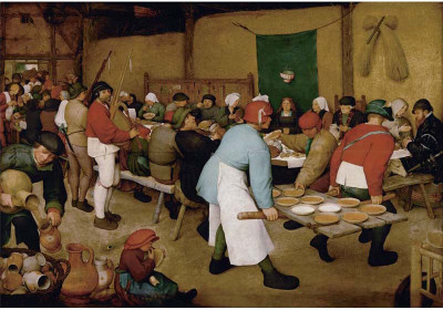 

Old Masters Collection - Peasant Wedding by Pieter Bruegel the Elder - Medium Size Ready To Frame Rolled Digital Art Print On Photographic Paper(27 inch X 18 inch, Rolled)