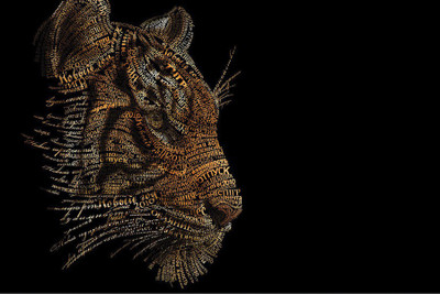

Tiger typography Paper Print(12 inch X 18 inch, Rolled)