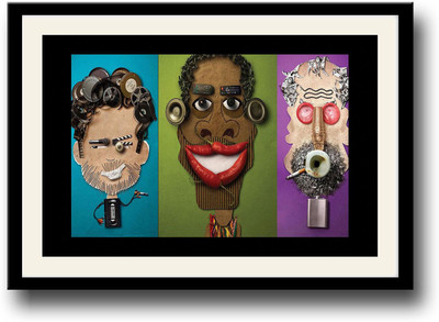 

Faces made with stuff Fine Art Print(10 inch X 14 inch, Framed)