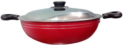 

Suruchi Kadhai 24 cm with Lid(Aluminium, Non-stick, Induction Bottom), Maroon