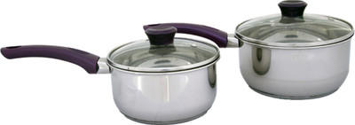

Uniqraft Sauce Sauce Pan 16 cm diameter with Lid(Stainless Steel, Non-stick), Purple;silver