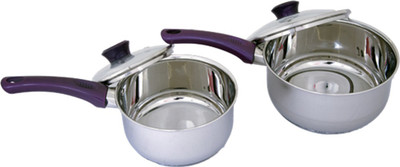 

Uniqraft Purple Sauce Pan 16 cm diameter with Lid(Stainless Steel, Non-stick, Induction Bottom)