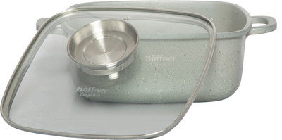 

Hoffner Granite Coating Cook&Serve Die Cast Pot 4 L with Lid(Aluminium, Non-stick, Induction Bottom), Grey