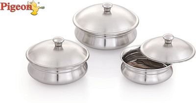 

Pigeon Handi 2.2 L(Stainless Steel, Induction Bottom), Silver;white