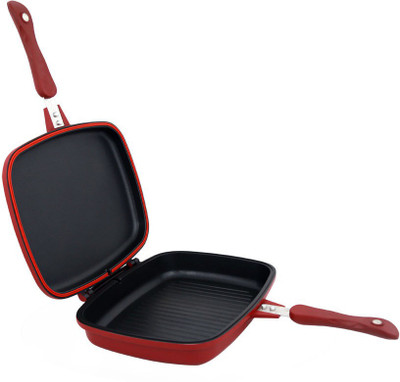 

Relance Double Sided(Red) Roasting Pan 10 cm diameter(Aluminium, Non-stick), Black;red