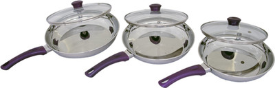 

Uniqraft Purple Fry Pan 22 cm diameter(Stainless Steel, Non-stick, Induction Bottom)