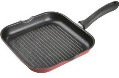 

Bergner Die Cast Grill Sauce Pan 26 cm diameter(Aluminium, Non-stick, Induction Bottom), Maroon