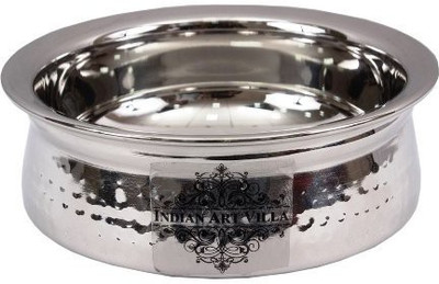 

IndianArtVilla Stainless Steel Hammered Handi 0.6 L(Steel)