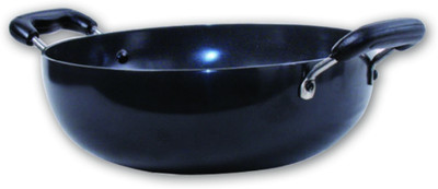 

Elite Hard Anodised with Lid Kadhai 25 cm with Lid(Hard Anodised, Non-stick), Black