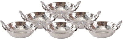 

IndianArtVilla Steel Kadai with Embossed Handle Kadhai 11 cm(Stainless Steel)