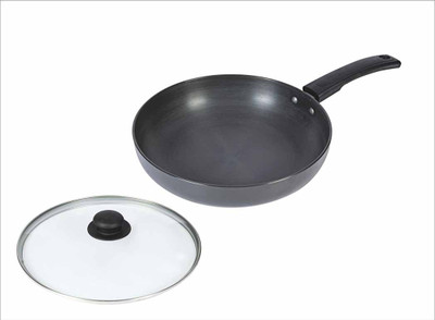 

OK Hard Anodised -Small Fry Pan 20 cm diameter with Lid(Hard Anodised, Non-stick, Induction Bottom), Grey