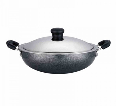

Vijayalakshmi Kadhai 23 cm with Lid(Aluminium, Non-stick), Grey